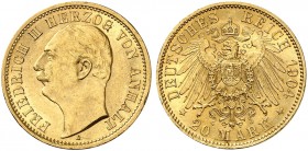ANHALT. Friedrich II., 1904-1918. J. 182, EPA 20/3. 
Ein drittes Exemplar.
vz - St