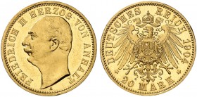 ANHALT. Friedrich II., 1904-1918. J. 182, EPA 20/3. 
Ein viertes Exemplar.
kl. Kr., f. St aus PP