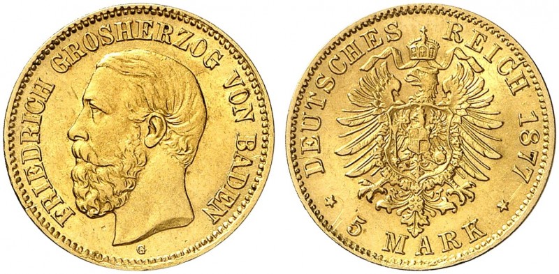 BADEN. Friedrich I., 1852-1907. J. 185, EPA 5/77. 
Ein zweites Exemplar.
kl. K...