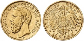 BADEN. Friedrich I., 1852-1907. J. 188, EPA 10/4. 
10 Mark 1896.
ss / vz