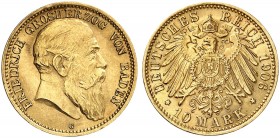 BADEN. Friedrich I., 1852-1907. J. 190, EPA 10/5. 
10 Mark 1906.
f. St
