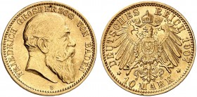 BADEN. Friedrich I., 1852-1907. J. 190, EPA 10/5. 
10 Mark 1907.
vz / f. St