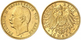 BADEN. Friedrich II., 1907-1918. J. 191, EPA 10/6. 
Ein zweites Exemplar.
vz / St