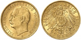 BADEN. Friedrich II., 1907-1918. J. 192, EPA 20/7. 
Ein zweites Exemplar.
kl. Kr., vz - St