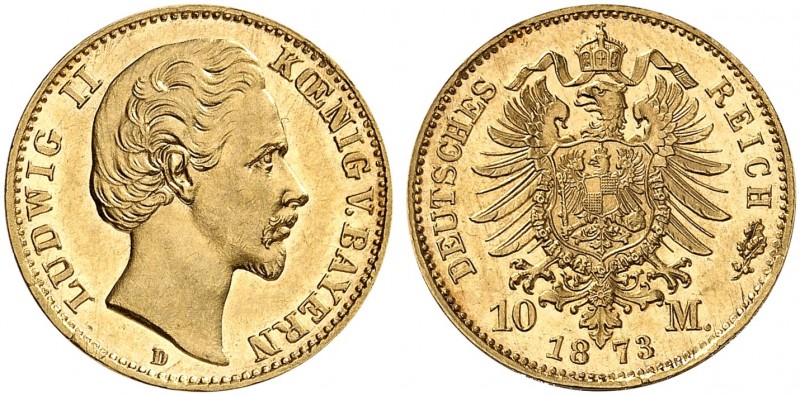 BAYERN. Ludwig II., 1864-1886. J. 193, EPA 10/7. 
Ein zweites Exemplar.
EA, vz...