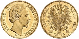BAYERN. Ludwig II., 1864-1886. J. 193, EPA 10/7. 
Ein zweites Exemplar.
EA, vz - St