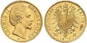 BAYERN. Ludwig II., 1864-1886. J. 194, EPA 20/8. 
10 Mark 1873.
vz