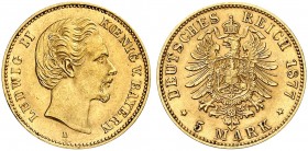 BAYERN. Ludwig II., 1864-1886. J. 195, EPA 5/78. 
Ein zweites Exemplar.
vz - St