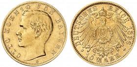 BAYERN. Otto II., 1886-1913. J. 199, EPA 10/10. 
10 Mark 1896.
ss / vz