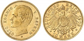 BAYERN. Otto II., 1886-1913. J. 201, EPA 10/11. 
10 Mark 1909.
vz
