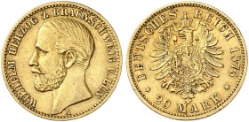 BRAUNSCHWEIG. Wilhelm, 1830-1884. J. 203, EPA 20/12. 
20 Mark 1875.
ss
