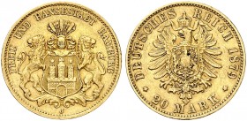 HAMBURG. J. 210, EPA 20/14. 
20 Mark 1879.
Seltener Jahrgang !
ss