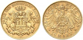 HAMBURG. J. 211, EPA 10/16. 
10 Mark 1908.
Der seltenste Jahrgang !
ss / vz