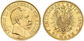 HESSEN. Ludwig III., 1848-1877. J. 217, EPA 20/17. 
Ein drittes Exemplar.
winz. Rdf., f. vz