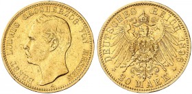 HESSEN. Ernst Ludwig, 1892-1918. J. 225, EPA 20/20. 
20 Mark 1896.
ss