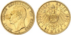 HESSEN. Ernst Ludwig, 1892-1918. J. 225, EPA 20/20. 
20 Mark 1901.
ss