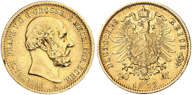 MECKLENBURG - SCHWERIN. Friedrich Franz II., 1842-1883. J. 230, EPA 20/22. 
20 ...