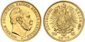 PREUSSEN. Wilhelm I., 1861-1888. J. 243 A, EPA 20/27. 
20 Mark 1872 A.
vz - St