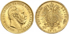 PREUSSEN. Wilhelm I., 1861-1888. J. 243 B, EPA 20/28. 
20 Mark 1872 B.
vz - St