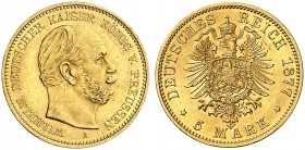 PREUSSEN. Wilhelm I., 1861-1888. J. 244 A, EPA 5/82. 
5 Mark 1877 A.
vz - St