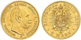 PREUSSEN. Wilhelm I., 1861-1888. J. 244 B, EPA 5/83. 
5 Mark 1877 B.
ss