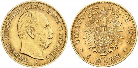 PREUSSEN. Wilhelm I., 1861-1888. J. 244 C, EPA 5/84. 
5 Mark 1877 C.
kl. Rdf., ss
