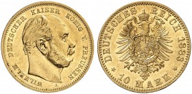 PREUSSEN. Wilhelm I., 1861-1888. J. 245 A, EPA 10/36. 
10 Mark 1883 A.
in dieser Erhaltung äußerst selten !
vz / vz - St