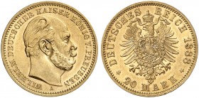 PREUSSEN. Wilhelm I., 1861-1888. J. 246 A, EPA 20/30. 
20 Mark 1888 A. R !
f. St