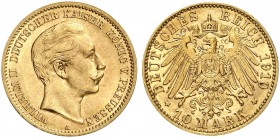 PREUSSEN. Wilhelm II., 1888-1918. J. 251, EPA 10/41. 
10 Mark 1910.
vz / vz - St