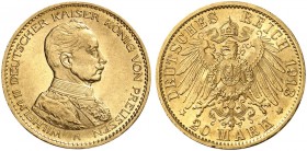 PREUSSEN. Wilhelm II., 1888-1918. J. 253, EPA 20/37. 
20 Mark 1913.
vz - St