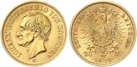 SACHSEN. Johann, 1854-1873. J. 259, EPA 20/41. 
Ein zweites Exemplar.
vz - St
