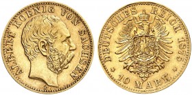 SACHSEN. Albert, 1873-1902. J. 261, EPA 10/44. 
10 Mark 1875.
ss / vz