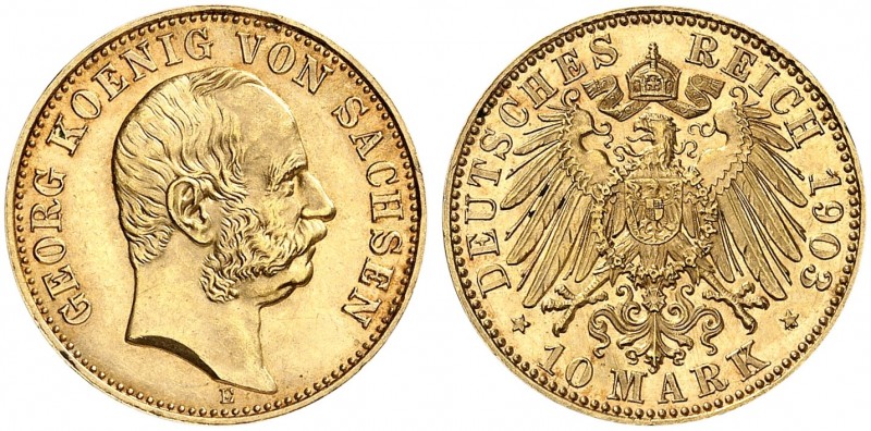 SACHSEN. Georg, 1902-1904. J. 265, EPA 10/46. 
10 Mark 1903.
vz