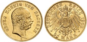 SACHSEN. Georg, 1902-1904. J. 266, EPA 20/44. 
20 Mark 1903.
vz / f. St