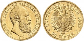 SACHSEN - MEININGEN. Georg II., 1866-1914. J. 276, EPA 20/52. 
20 Mark 1882. RR !
ss - vz