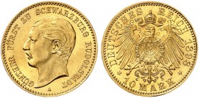 SCHWARZBURG - RUDOLSTADT. Günther Victor, 1890-1918. J. 286, EPA 10/51. 
Ein zweites Exemplar.
In dieser Erhaltung sehr selten !
f. St