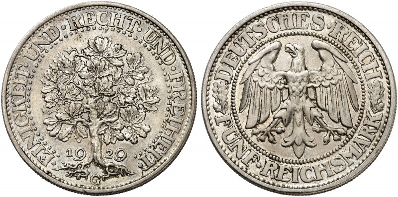KURS - UND GEDENKMÜNZEN. 5 RM - Kursmünze “Eichbaum”. J. 331, EPA 5/64. 
5 RM 1...