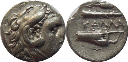 Moesia Inferior-Kallatis - 3rd-2nd cent. BC, Hemidrachme
Heracles head right, w...