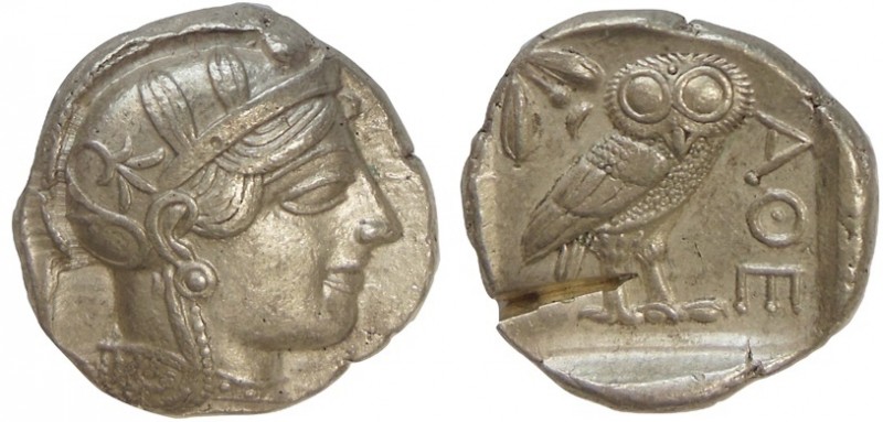Attica, Athens circa 454-404 BC, AR Tetradrachm
SNG Copenhagen.31, HGC.3 - 25mm...