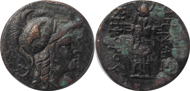 Mysia-Pergamon - 200-0 BC, AE.19AE 19mm 200-0 BC
Helmeted head of Athena right,...