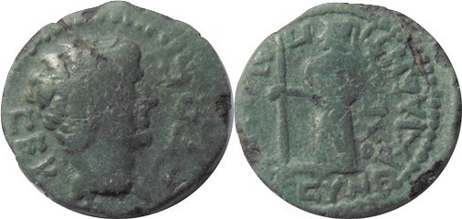 Antioch, Caria - Augustus 27 BC - 14 AC
AE 13 - Av:Head right "CEBACTOC", 
Rev...