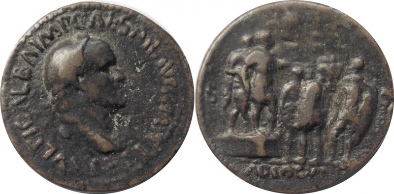 Sestertius - AE COPY, 19.century
Laureate bust right, 
Rev:Emperor and an offi...