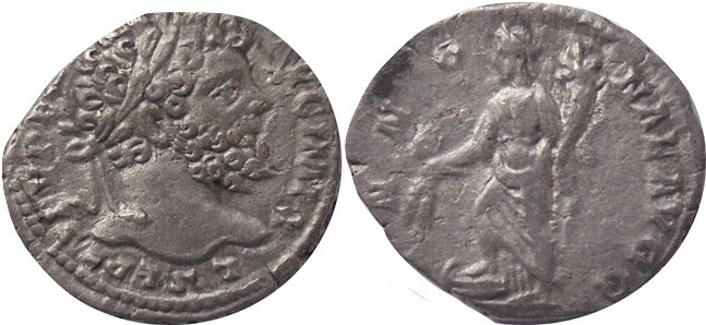 AR Denarius - AD 197-198 Roma
Lauerate head right, Rev:Annona standing left hol...