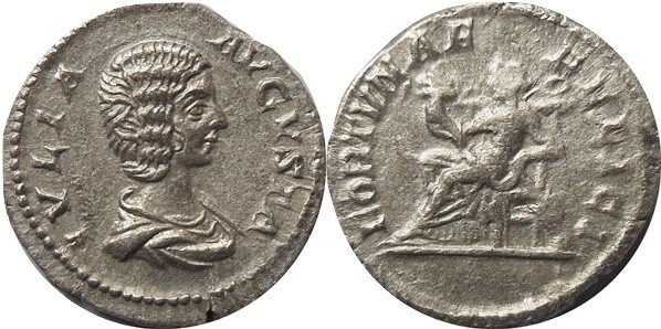 AR Denarius
Draped bust right, Rev: Fortuna enthroned left, holding cornucopiae...