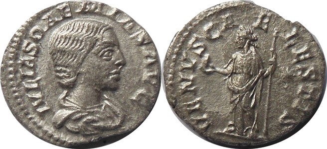 AR Denarius
Diameded bust right, 
Rev: Venus standing left, holding apple and ...