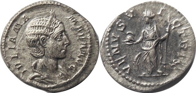 AR Denarius
Diameded bust right,
 Rev: Venus standing front, holding helmet an...