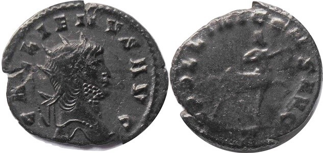 AE Antoninianus - Rome mint.
Av: Radiate head right, 
Rev: Centaur walking rig...