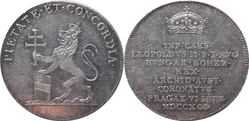 AR Jeton 1791
Coronation in Prag 6.9.1791
Av: Lion with shield and cross Rev: ...