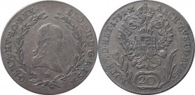 Leopold II. 1790-1792, 20 kreuzer - 1791 Kremnica