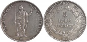 Italian States 1848-1849, Governo provvisorio di Lombardia, 5 Lire - 1848 Milano